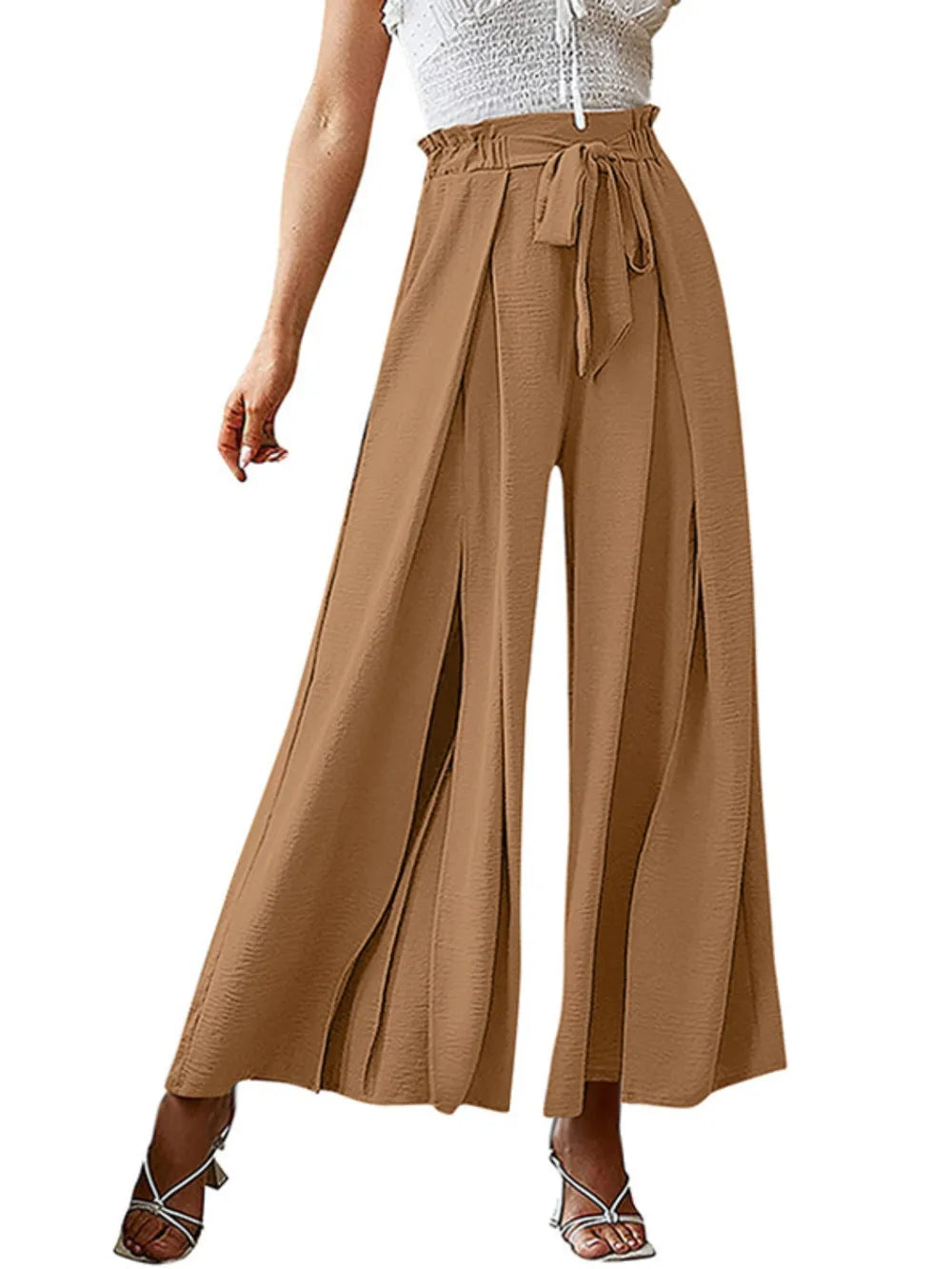 Tied Slit Wide Leg Pants – Trendsi | ClozArt