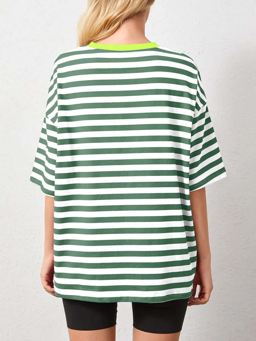 Striped Round Neck Half Sleeve T-Shirt – Trendsi | ClozArt