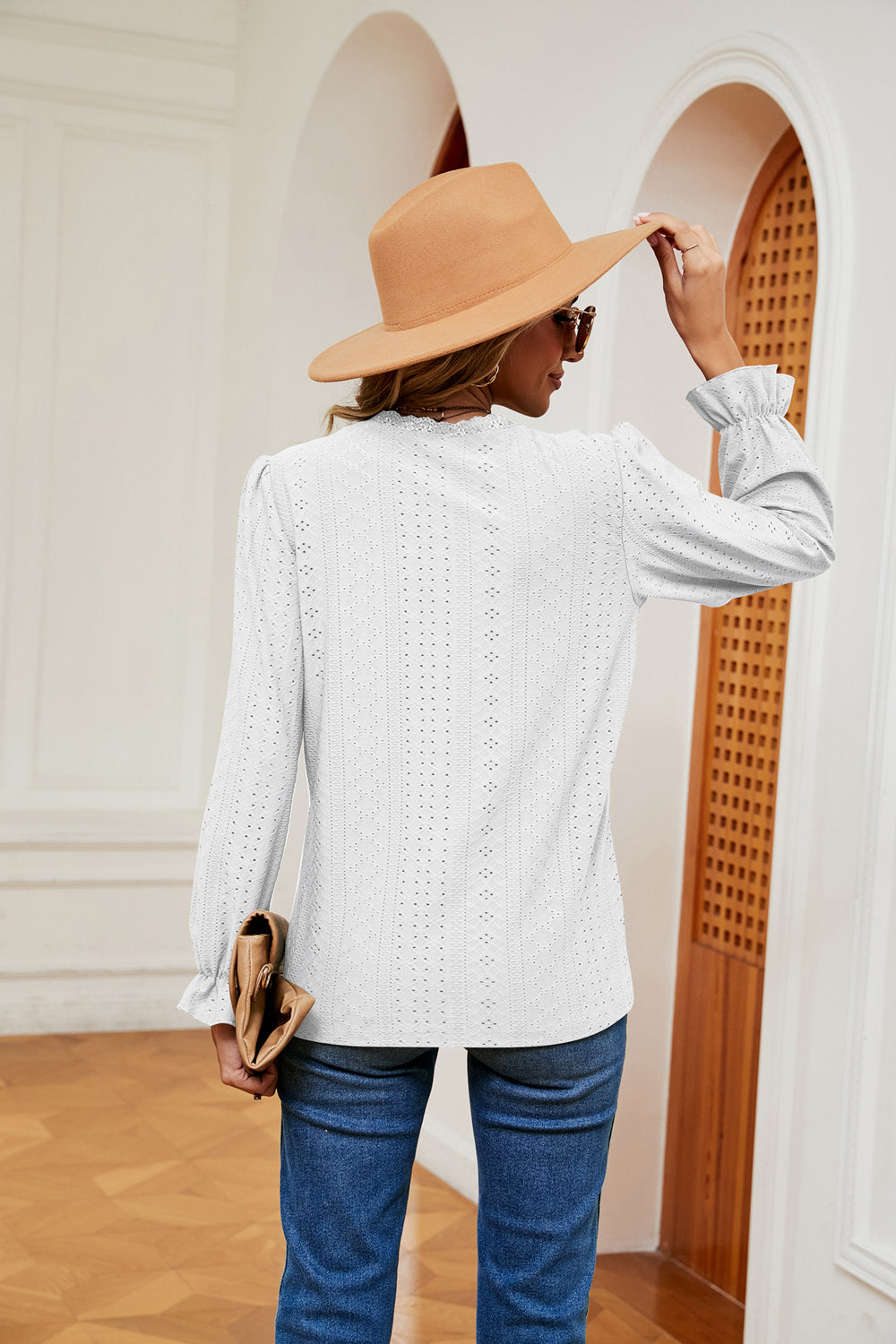 V-Neck Flounce Sleeve Blouse – Trendsi | ClozArt