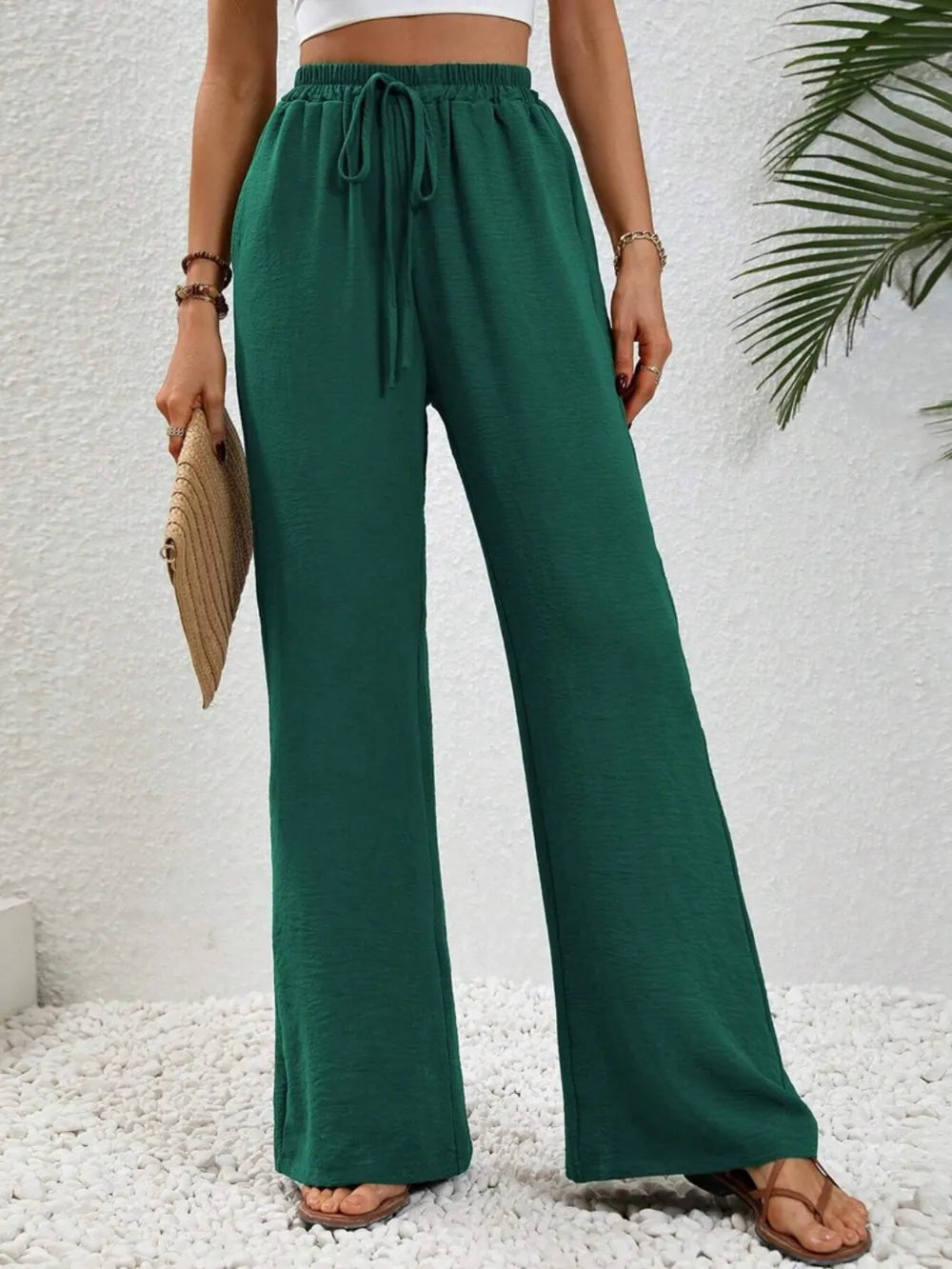Wide Leg Drawstring Pants – Trendsi | ClozArt