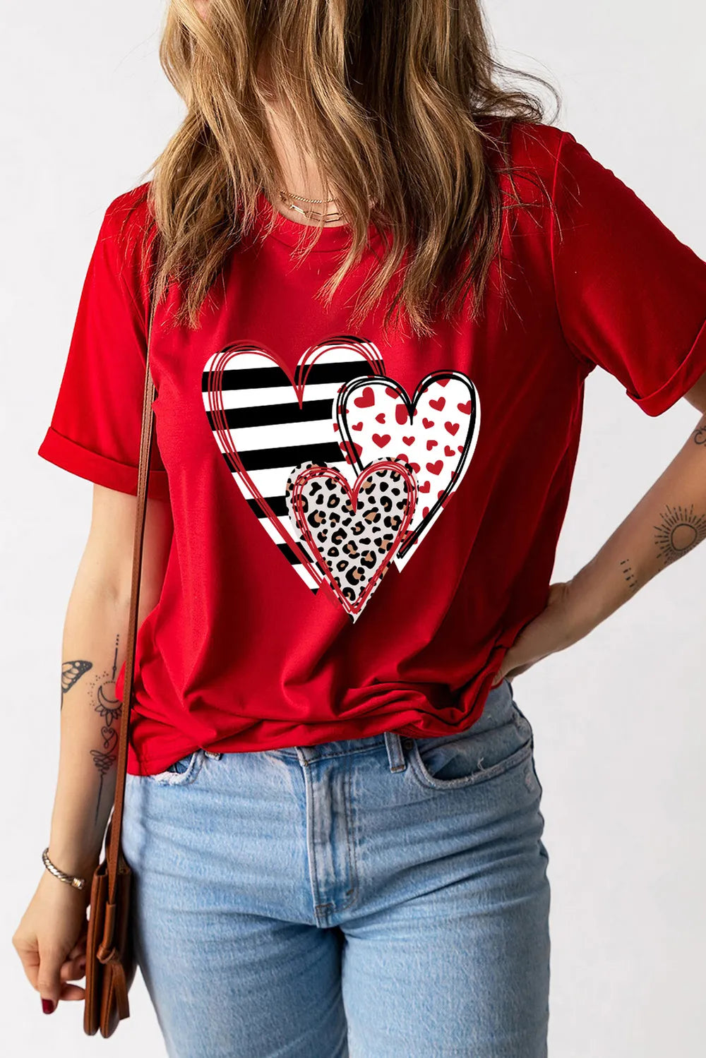 Heart Round Neck Short Sleeve T-Shirt – Trendsi | ClozArt