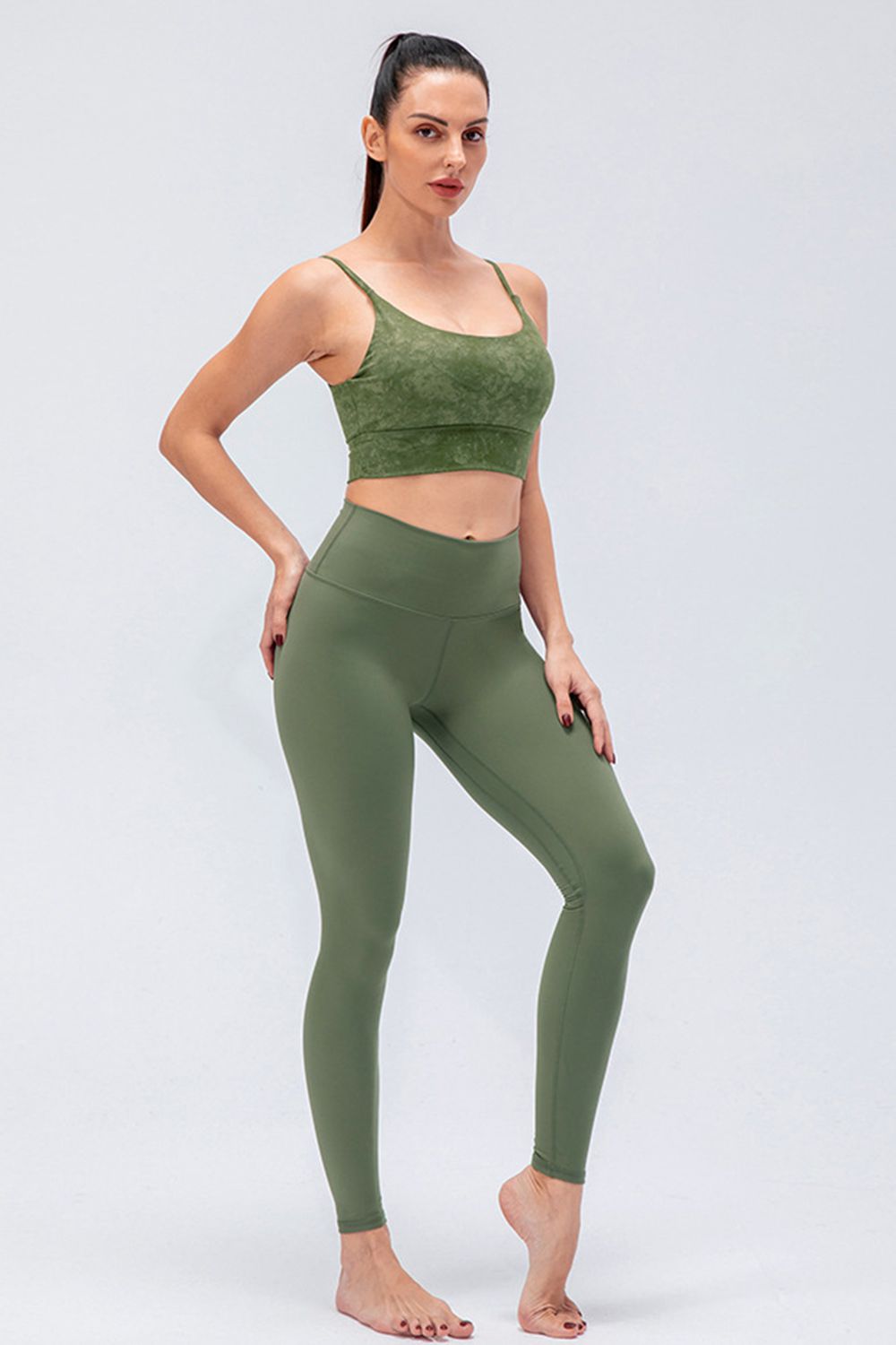 Wide Waistband Slim Fit Active Leggings – Trendsi | ClozArt
