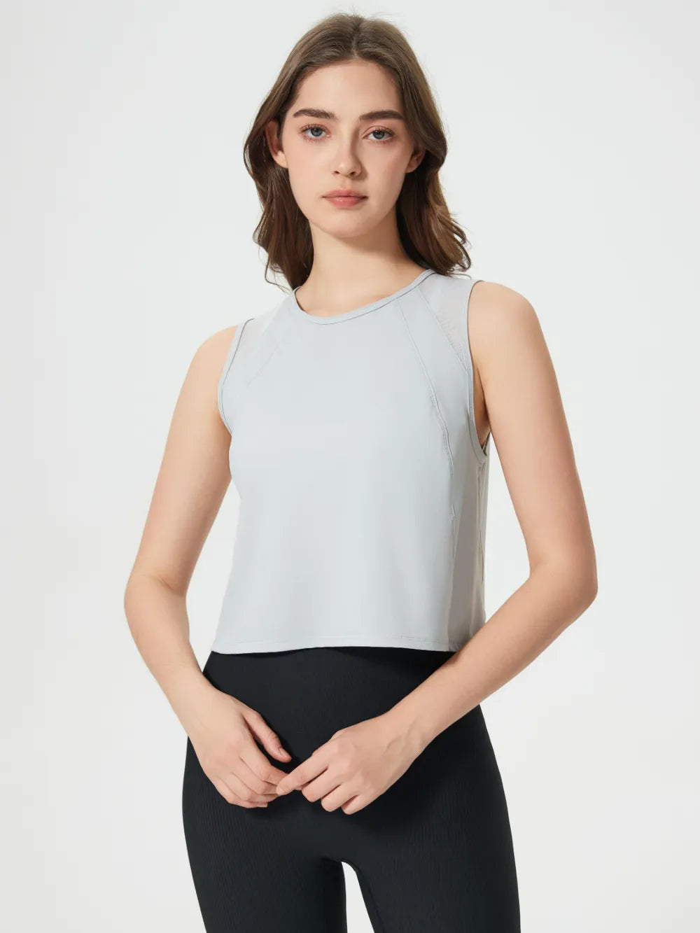 Millennia Round Neck Cropped Active Tank – Trendsi | ClozArt