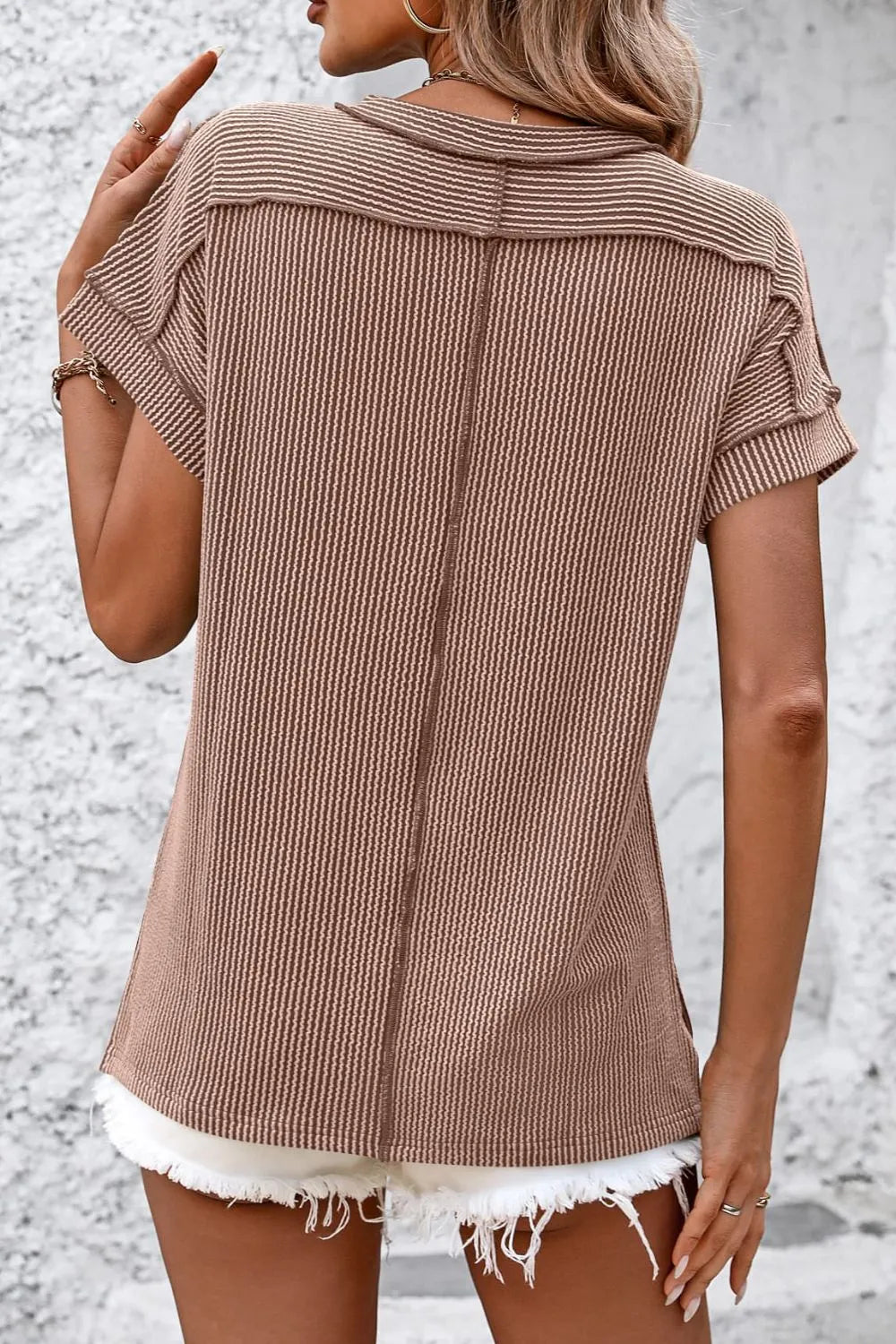 Mandy Striped Round Neck Short Sleeve T-Shirt – Trendsi | ClozArt