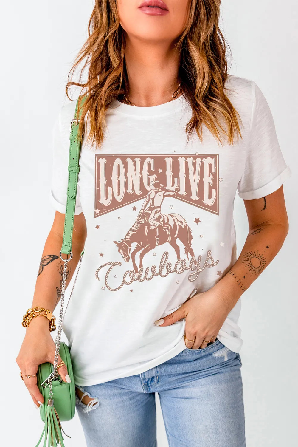 Cowboy Graphic Round Neck Short Sleeve T-Shirt – Trendsi | ClozArt