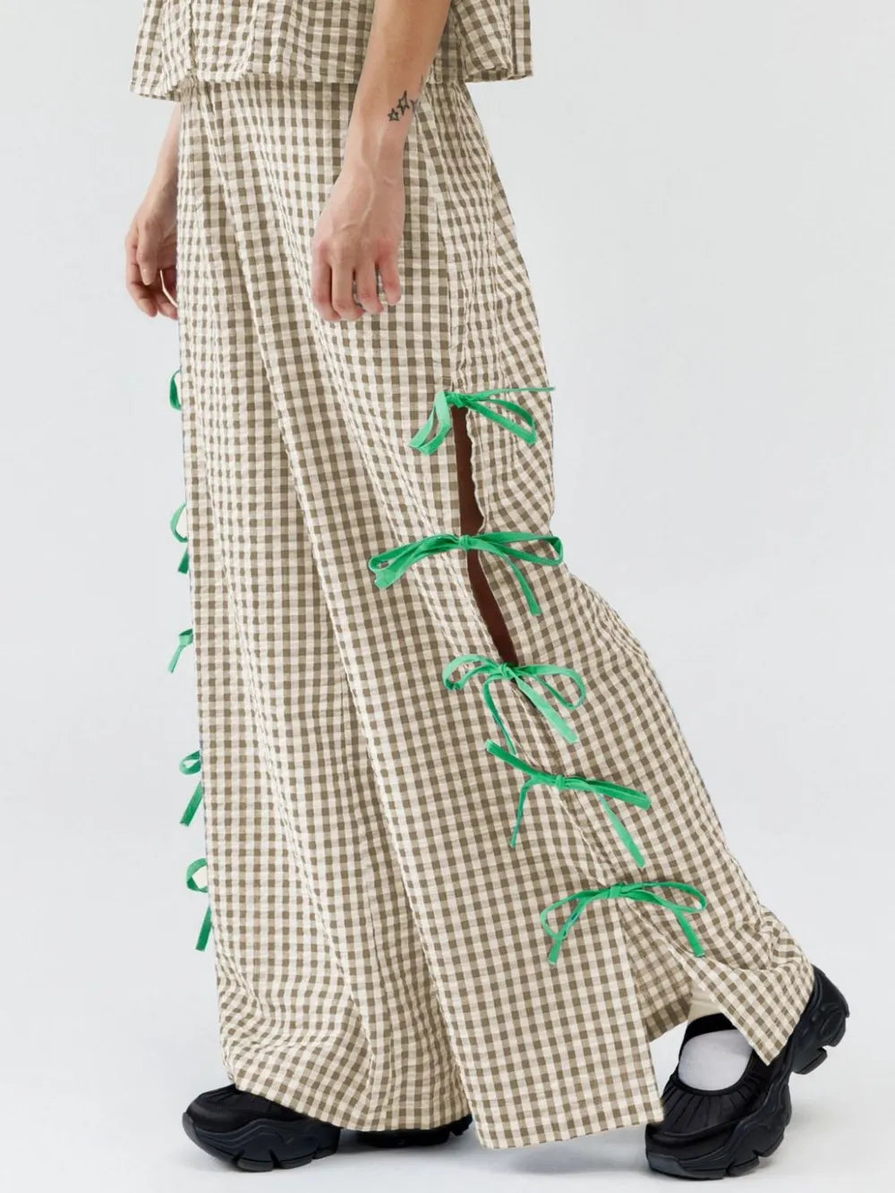 Side Tied Plaid Pants – Trendsi | ClozArt