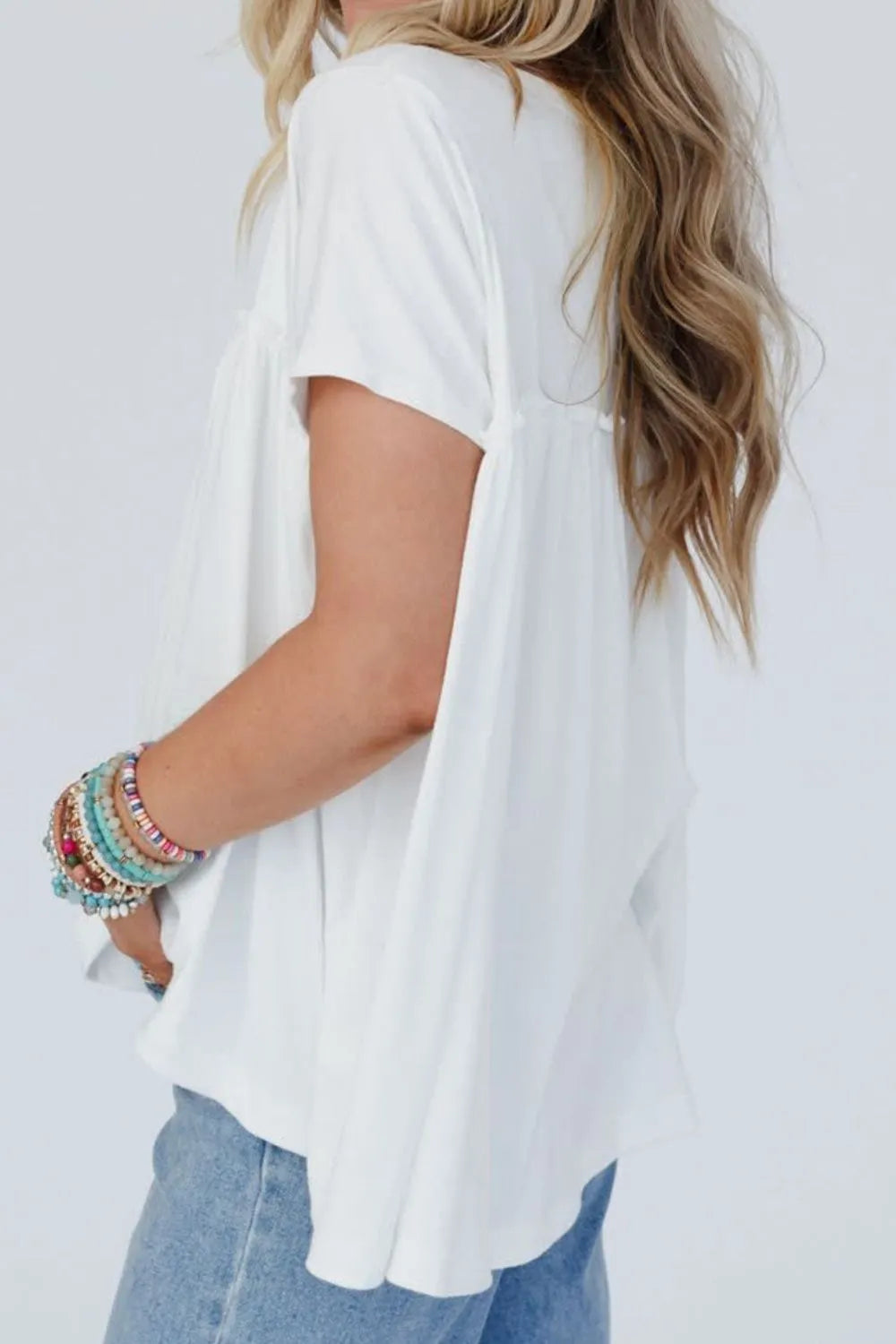 Frill Round Neck Short Sleeve T-Shirt – Trendsi | ClozArt