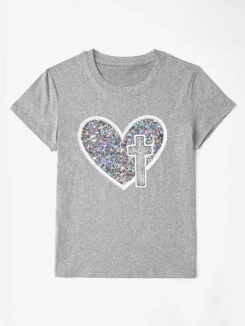Graphic Heart Round Neck Short Sleeve T-Shirt – Trendsi | ClozArt