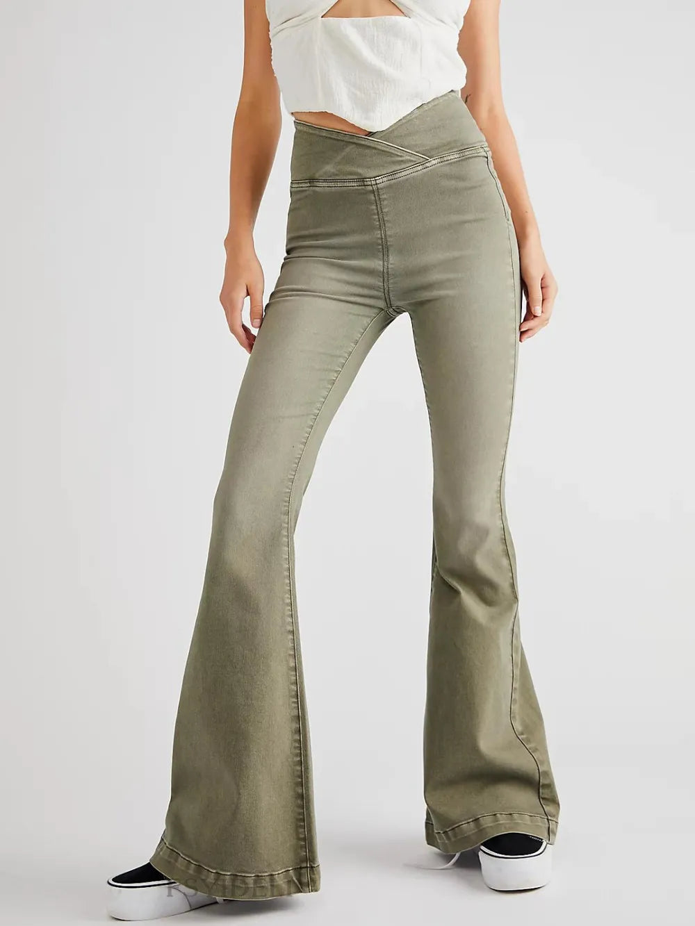 Asymmetric Waist Flare Jeans – Trendsi | ClozArt