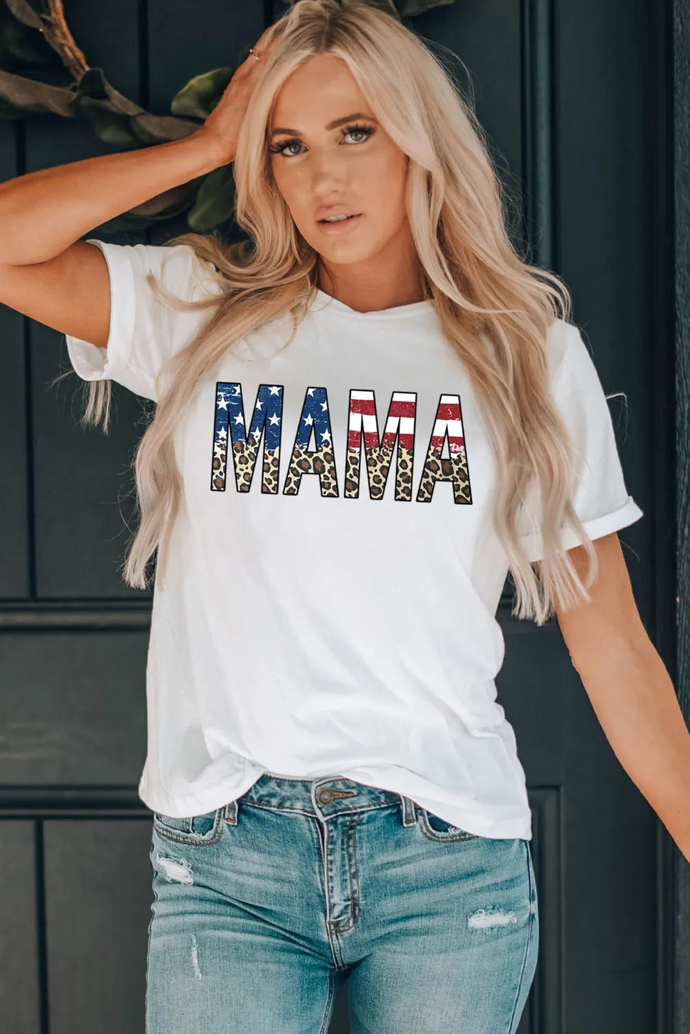 MAMA Round Neck Short Sleeve T-Shirt – Trendsi | ClozArt