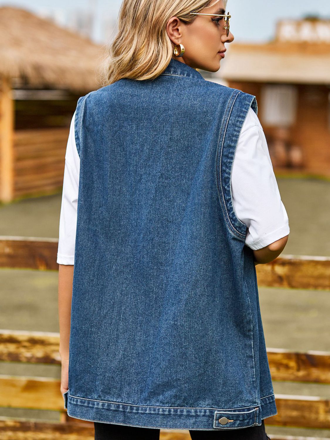Button Down Denim Vest – Trendsi | ClozArt