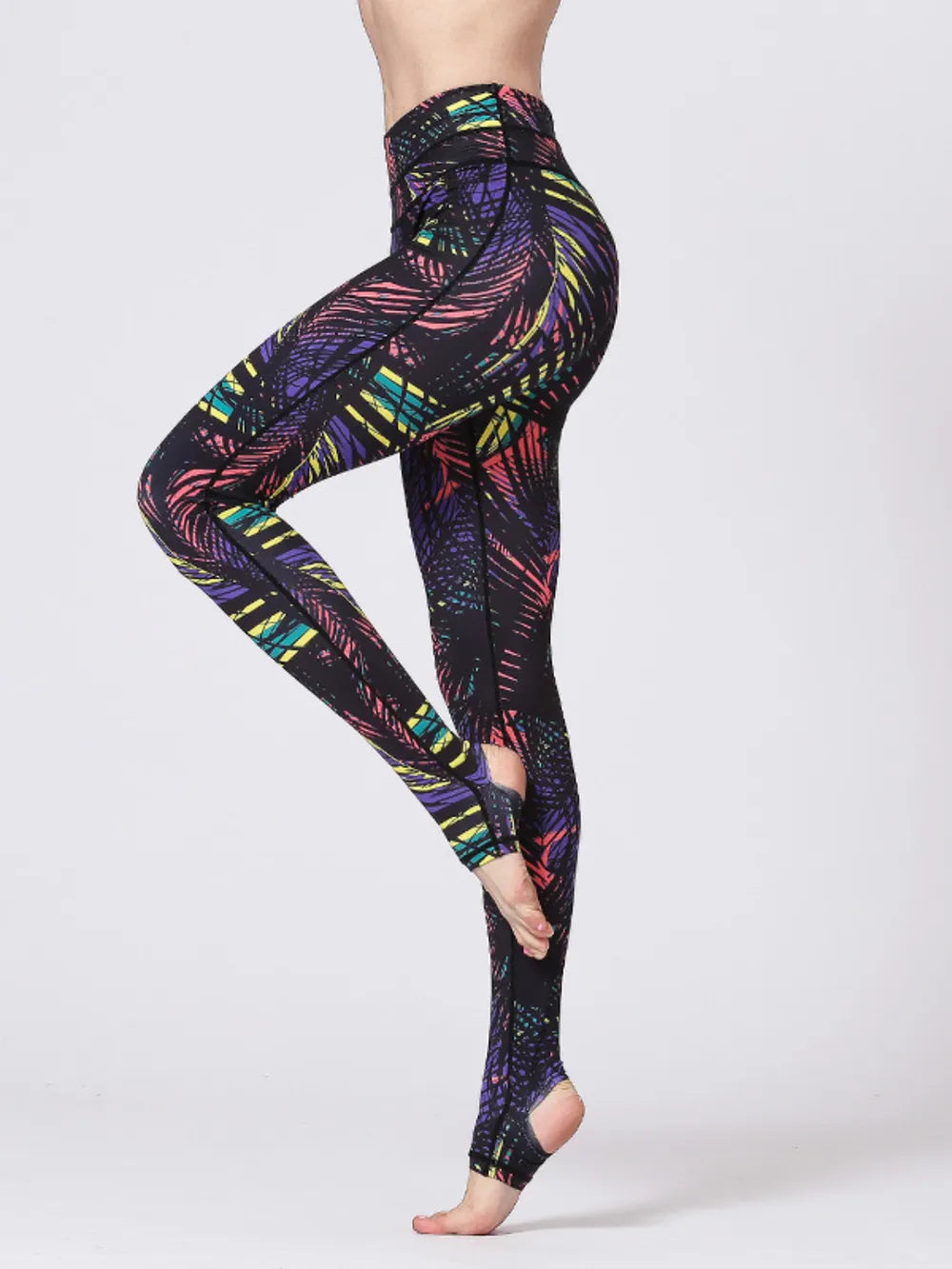 Printed Wide Waistband Active Leggings with Stirrups – Trendsi | ClozArt