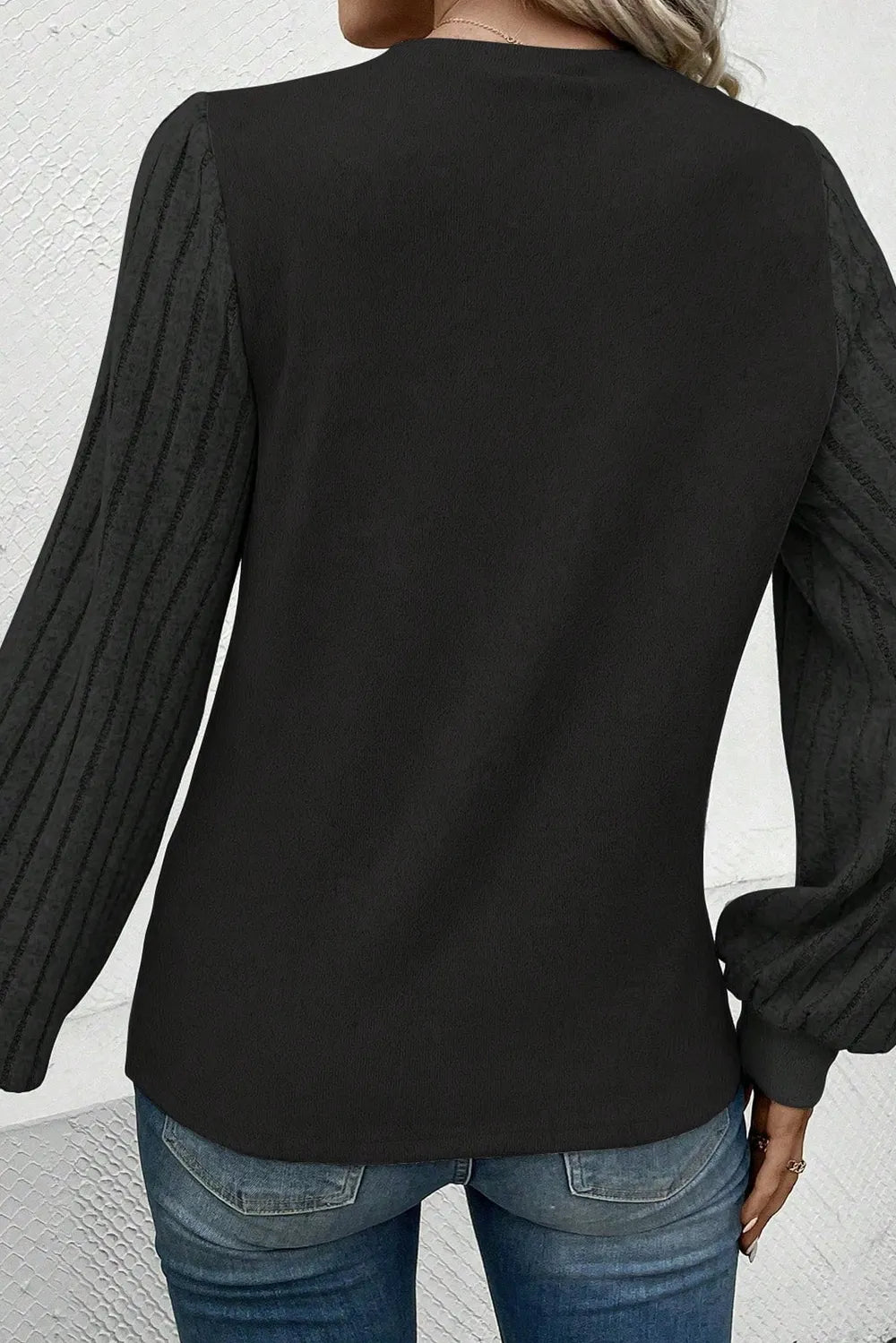 Ribbed Round Neck Long Sleeve Knit Top – Trendsi | ClozArt