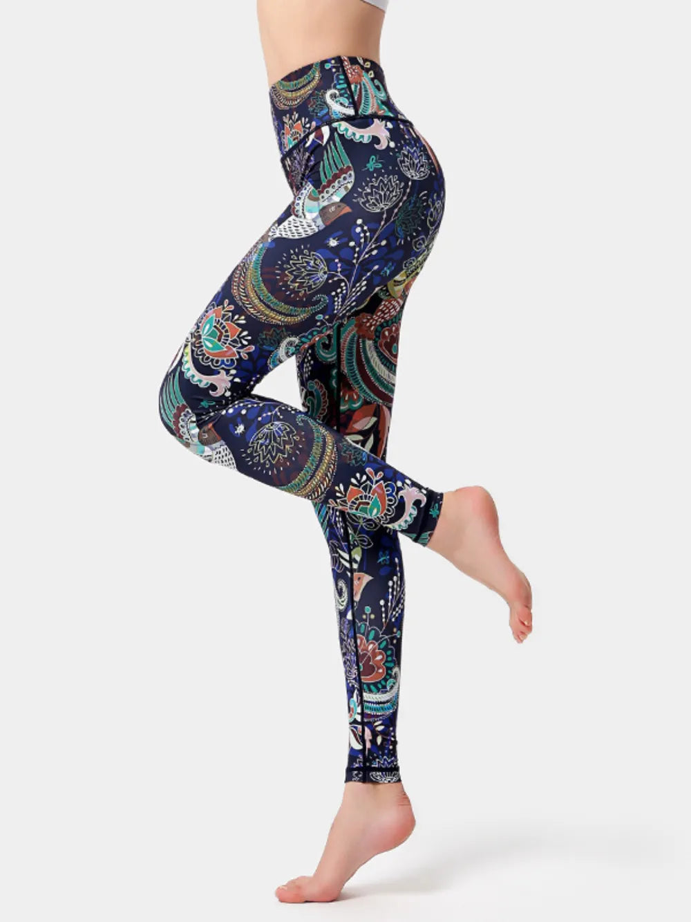 Printed High Waist Active Leggings – Trendsi | ClozArt