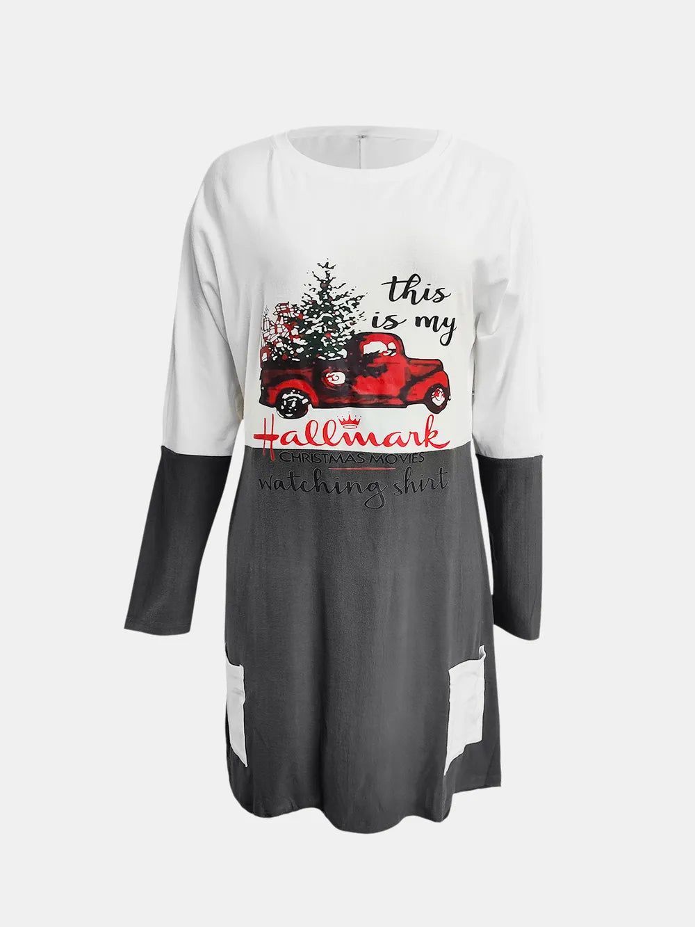 Full Size Graphic Two-Tone Round Neck Long Sleeve T-Shirt – Trendsi | ClozArt