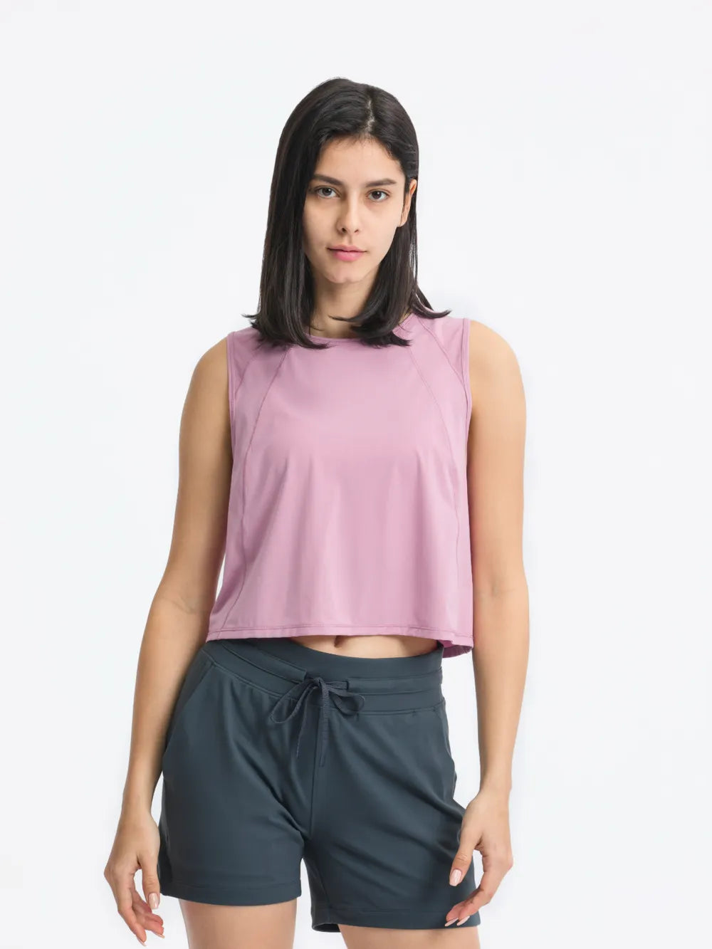 Millennia Round Neck Cropped Active Tank – Trendsi | ClozArt