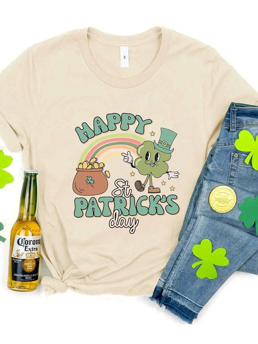 HAPPY ST PATRICK'S DAY Round Neck T-Shirt – Trendsi | ClozArt