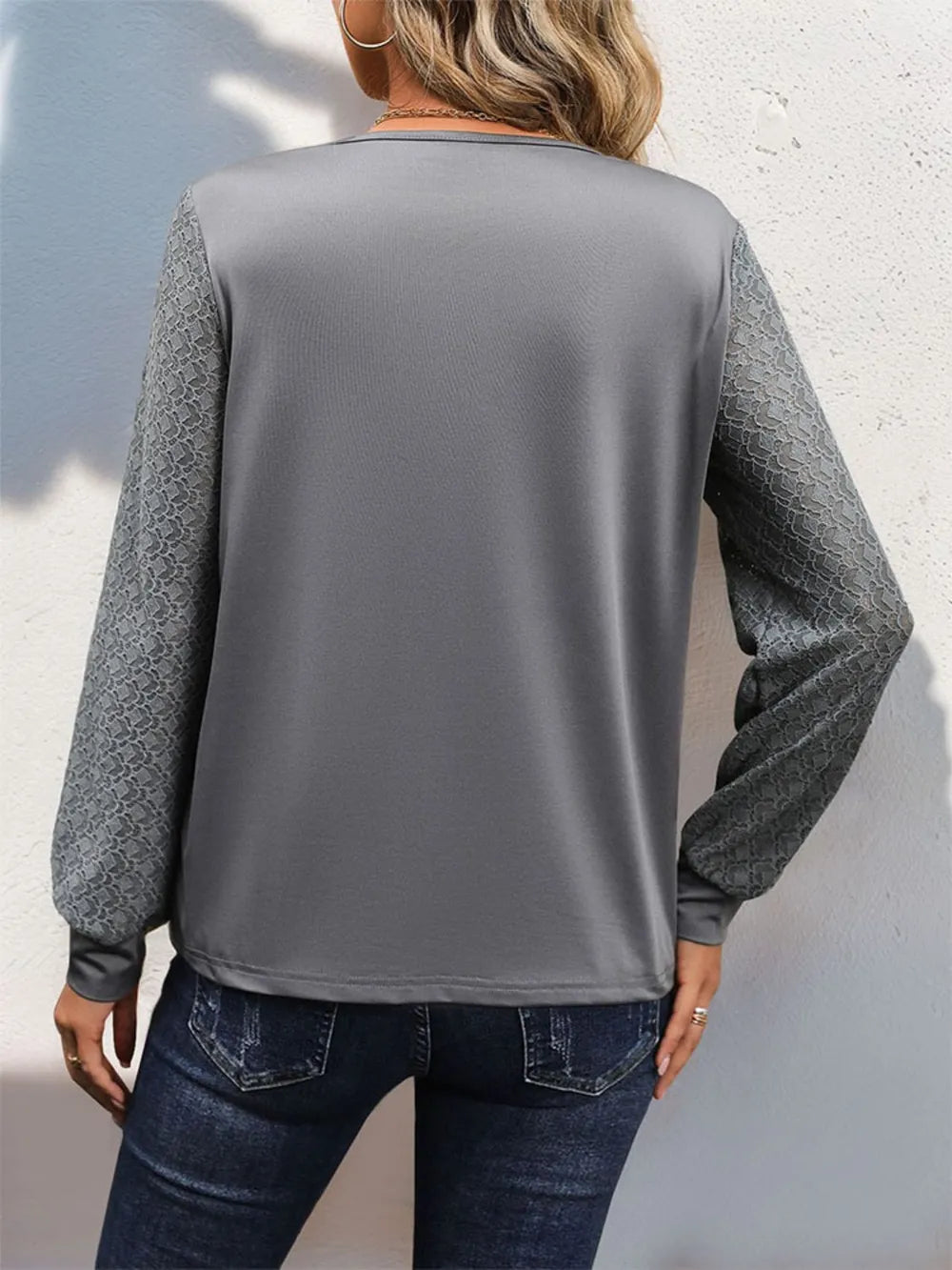 Perfee V-Neck Long Sleeve Top – Trendsi | ClozArt