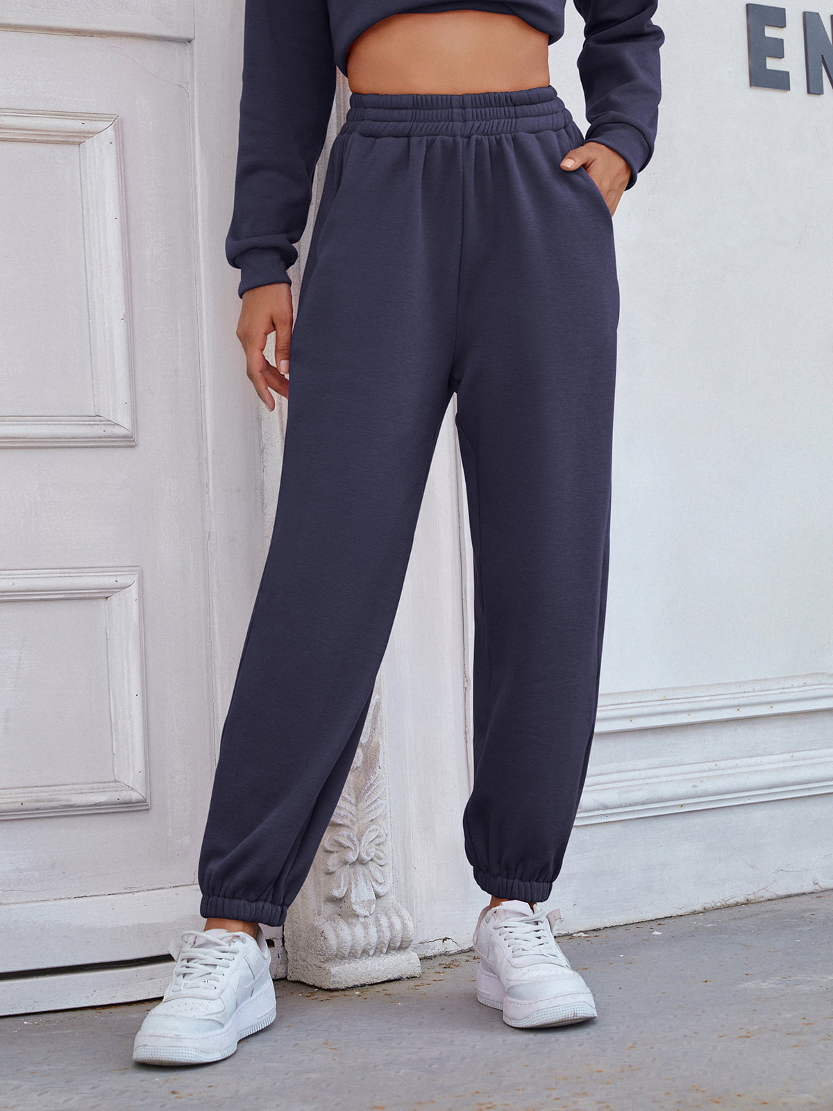 Elastic Waist Joggers with Pockets – Trendsi | ClozArt