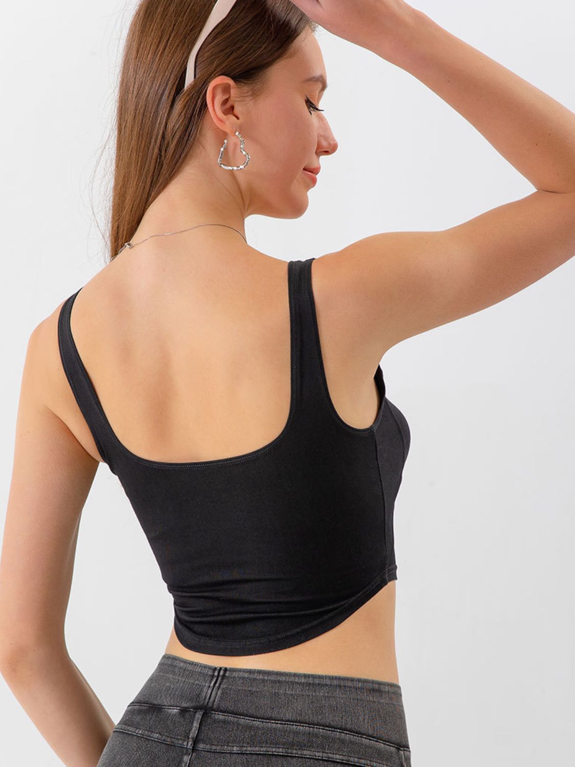 Seam Detail Cropped Denim Tank – Trendsi | ClozArt
