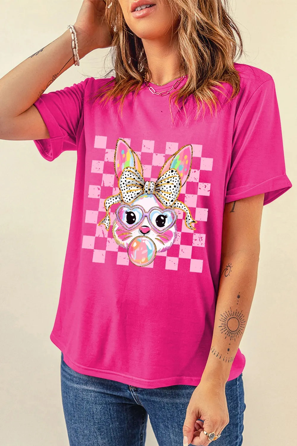 Rabbit Graphic Round Neck Short Sleeve T-Shirt – Trendsi | ClozArt