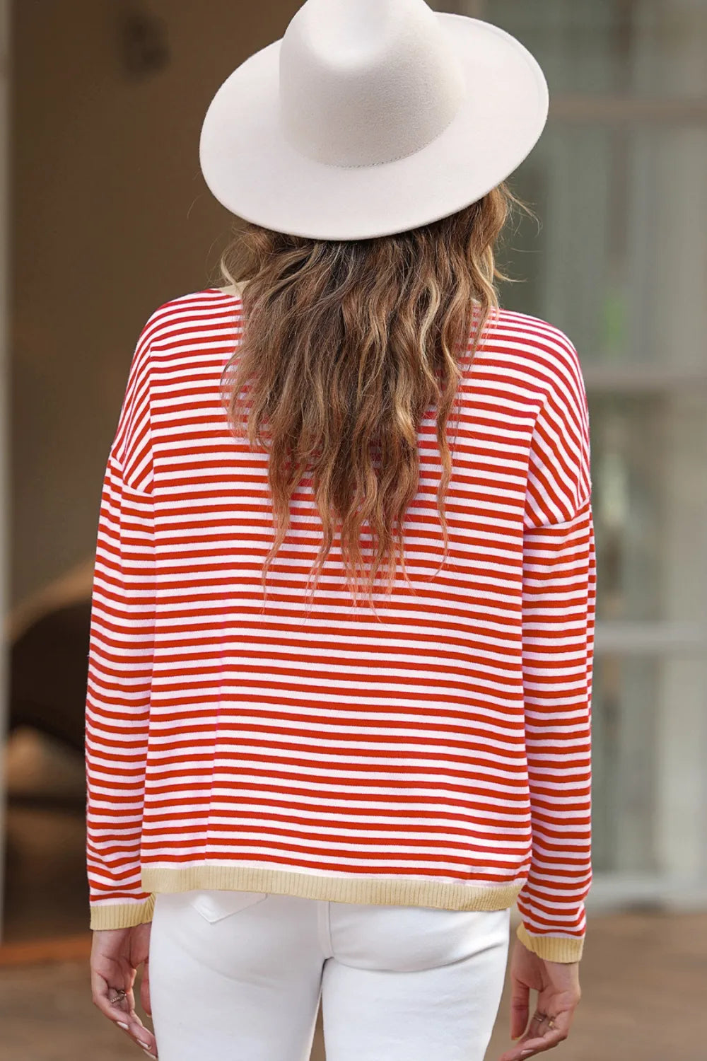 Striped Round Neck Drop Shoulder T-Shirt – Trendsi | ClozArt