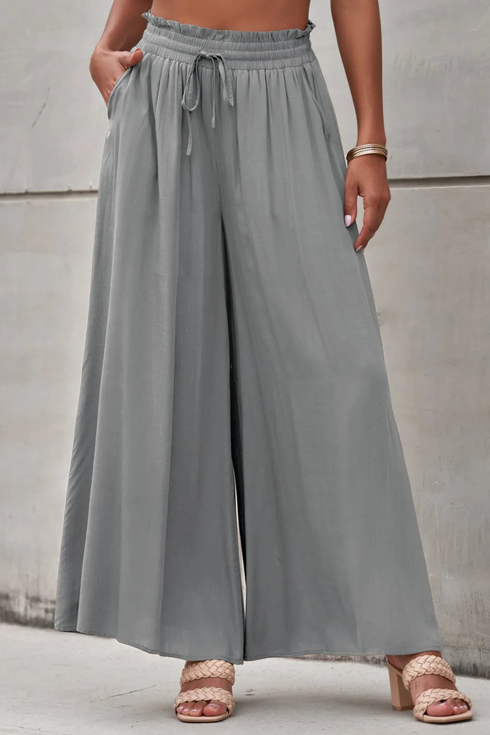 Drawstring Waist Wide Leg Pants – Trendsi | ClozArt