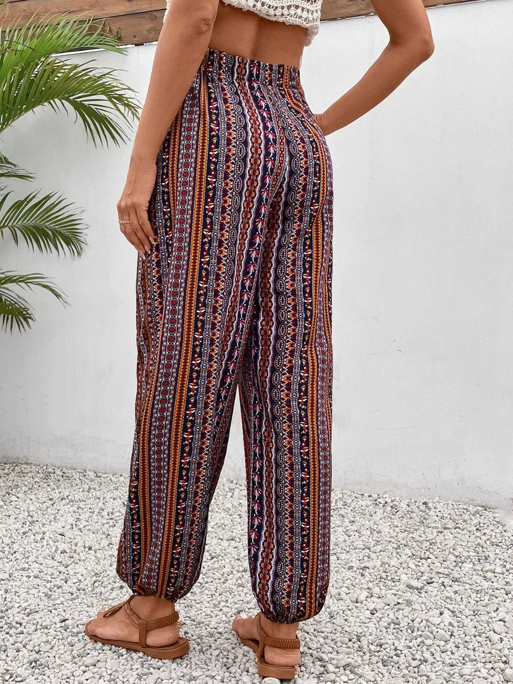 Tassel Printed High Waist Pants – Trendsi | ClozArt