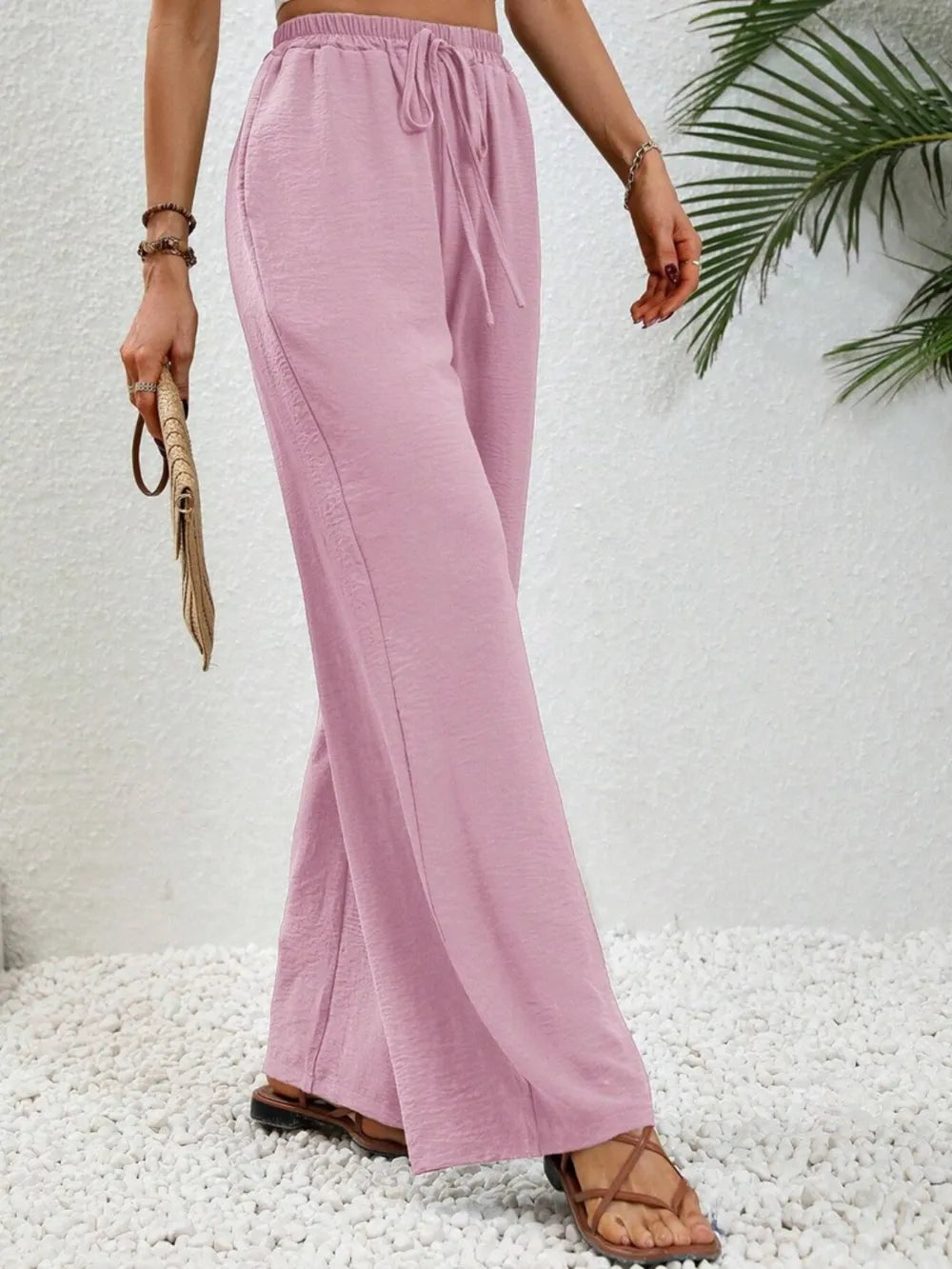 Wide Leg Drawstring Pants – Trendsi | ClozArt