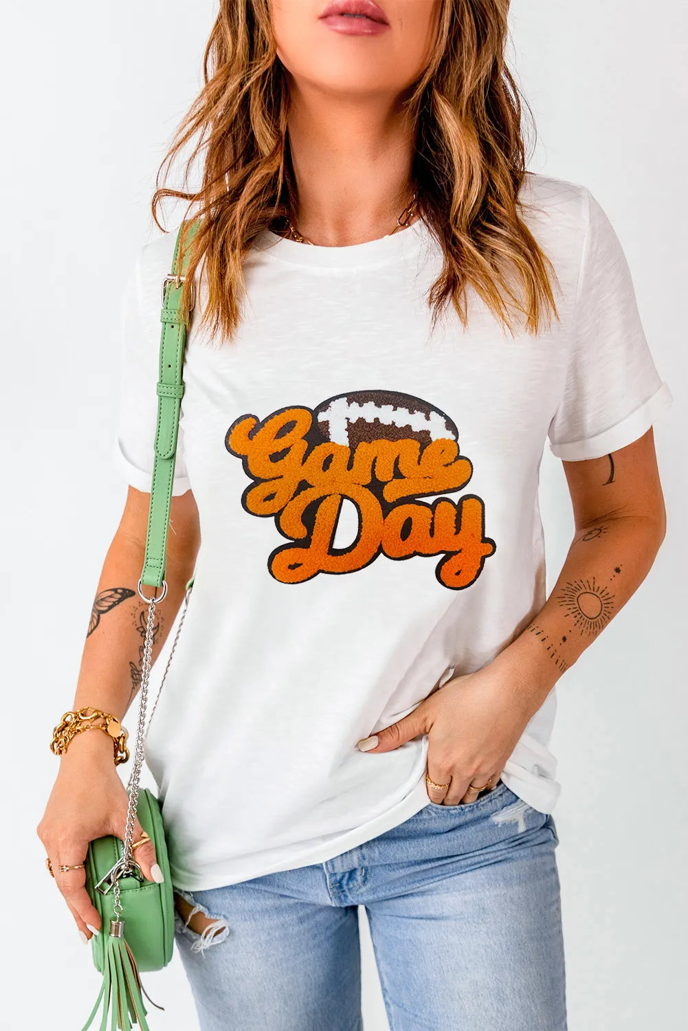 GAME DAY Round Neck Short Sleeve T-Shirt – Trendsi | ClozArt