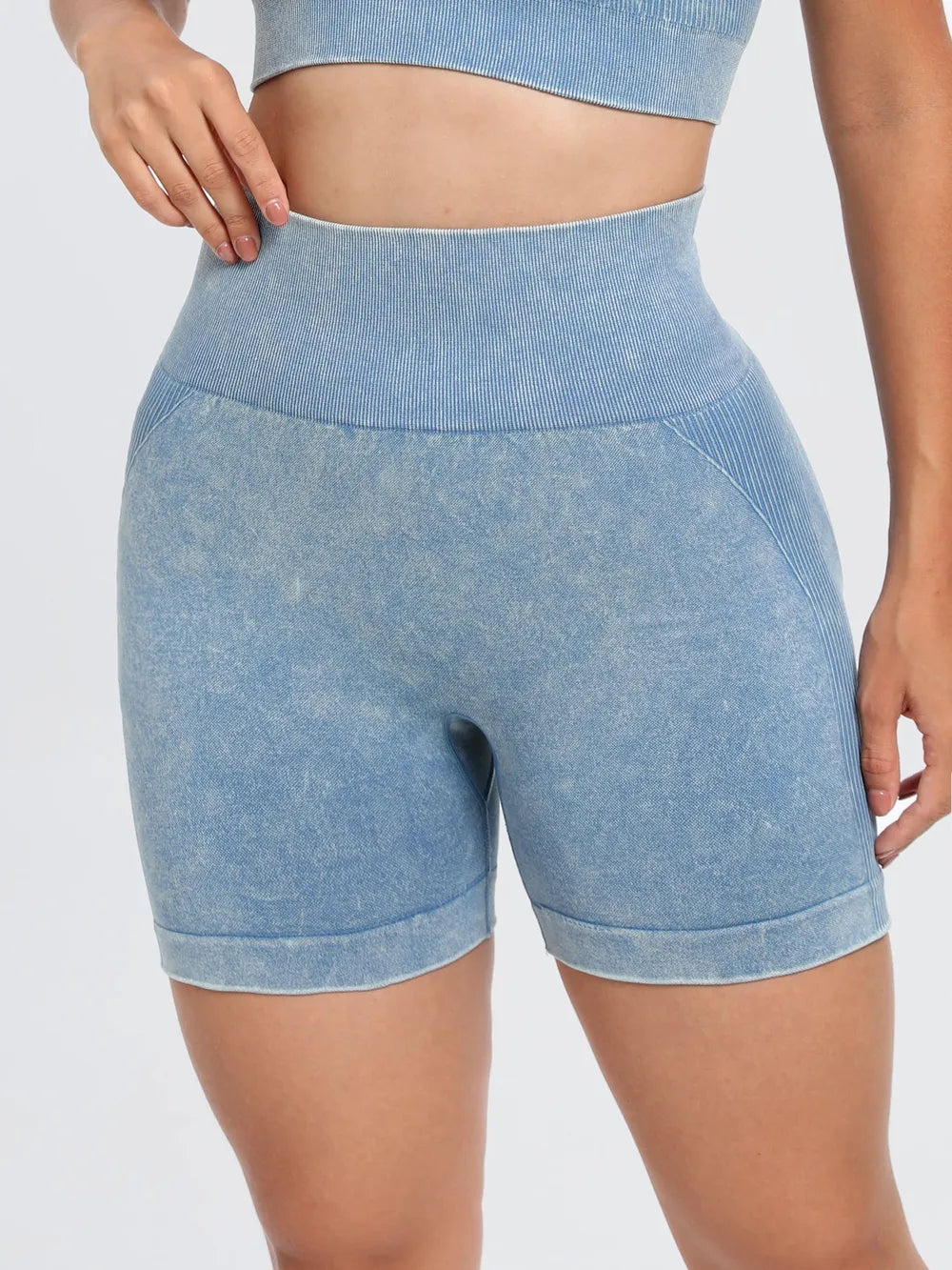 Washed High Waist Active Shorts – Trendsi | ClozArt