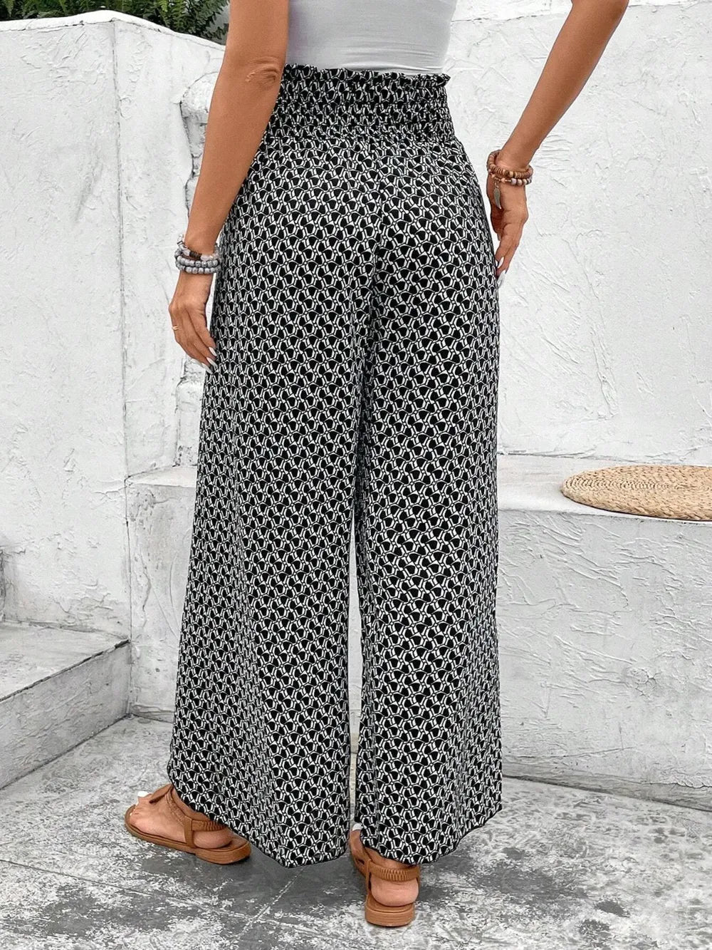 Tied Printed Wide Leg Pants – Trendsi | ClozArt