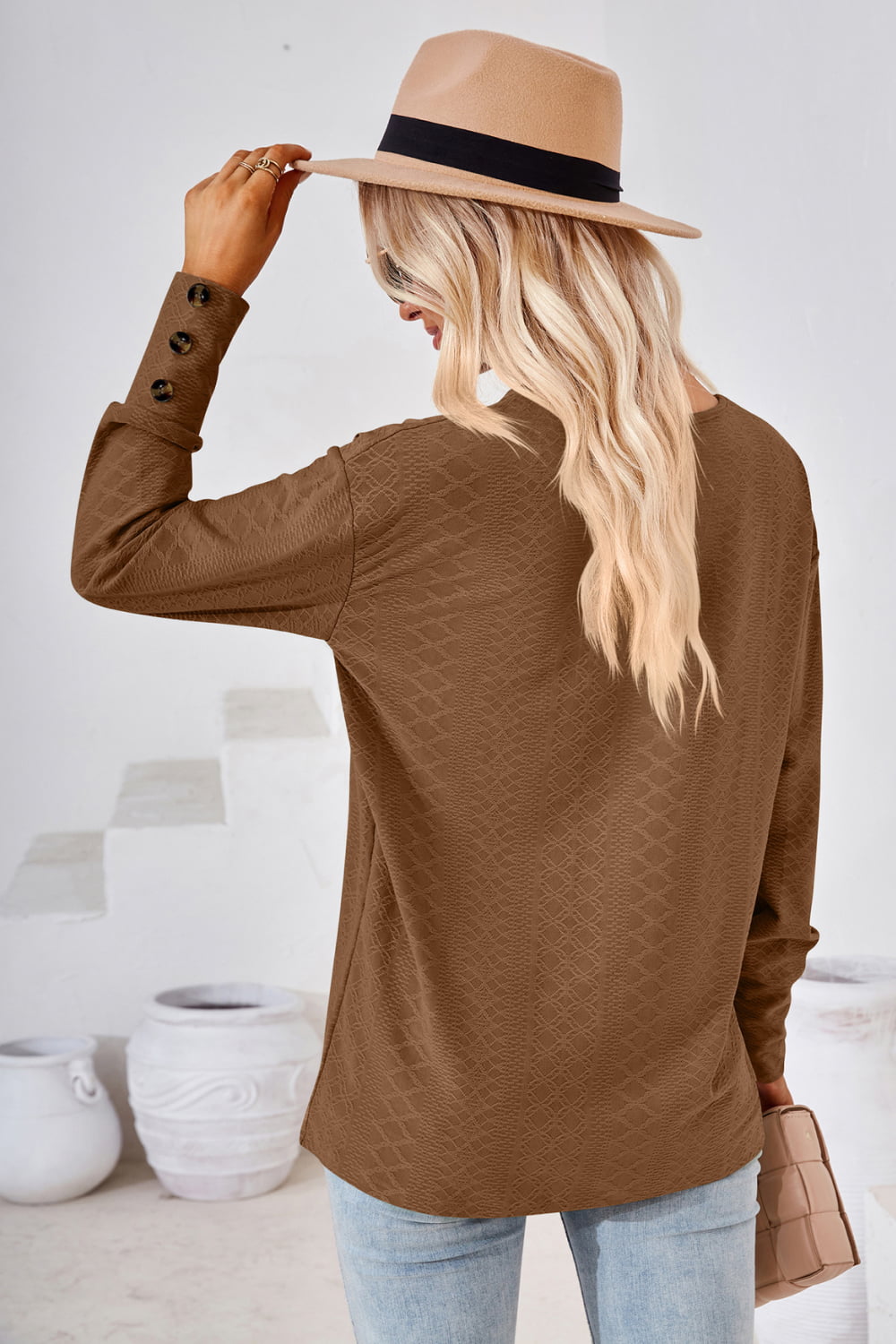 V-Neck Long Sleeve Blouse – Trendsi | ClozArt