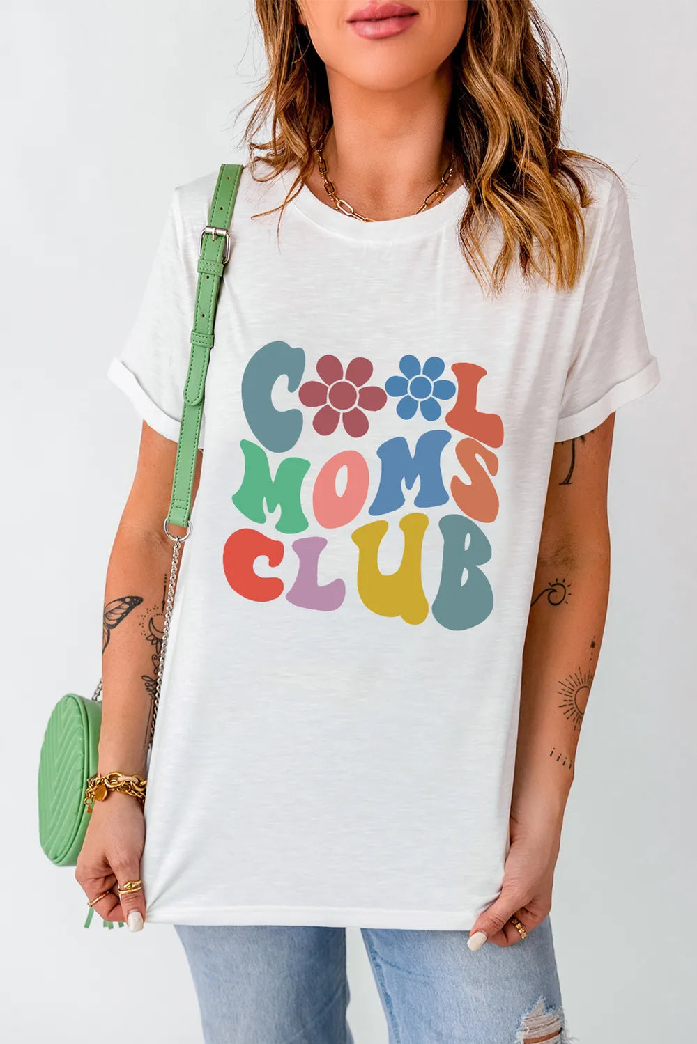 COOL MOMS CLUB Round Neck Short Sleeve T-Shirt – Trendsi | ClozArt