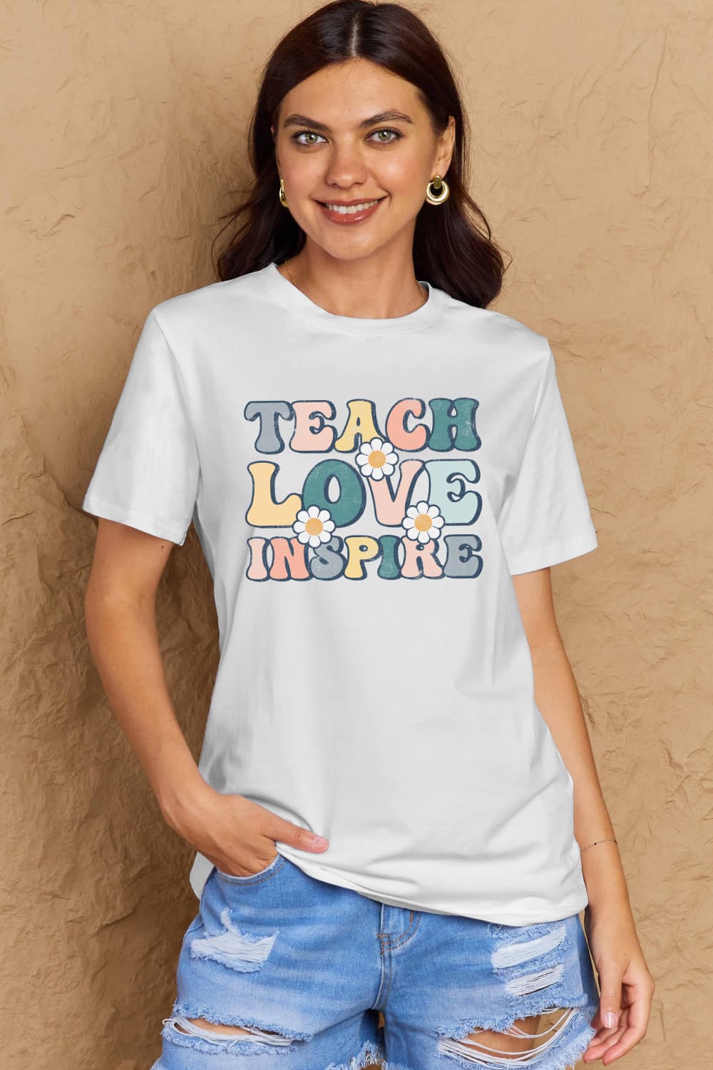 Simply Love Full Size TEACH LOVE INSPIRE Graphic Cotton T-Shirt – Trendsi | ClozArt