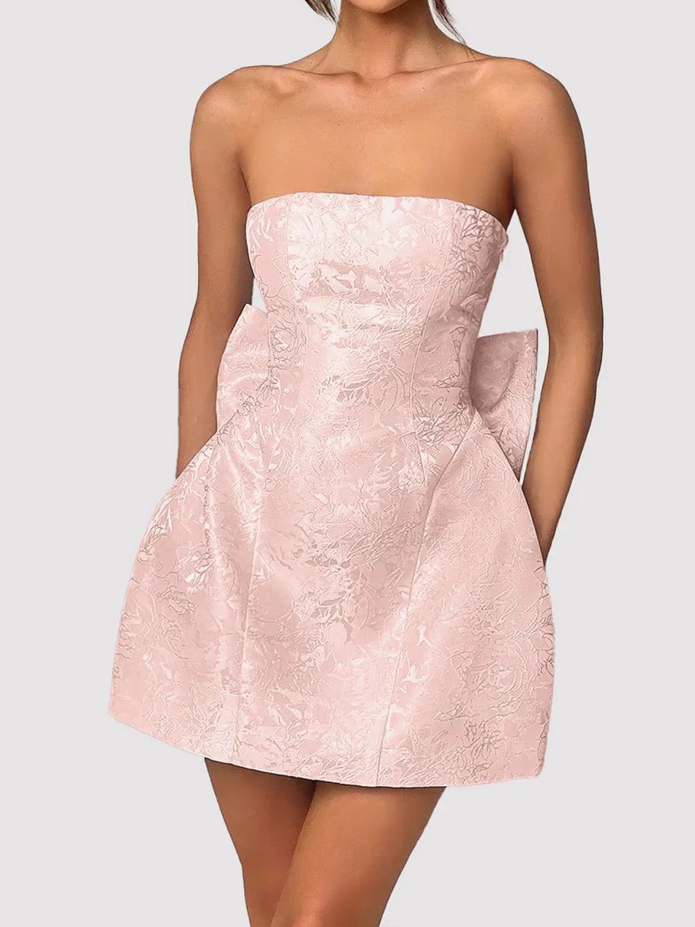 Lace-Up Sleeveless Satin Mini Dress with Bow – Trendsi | ClozArt