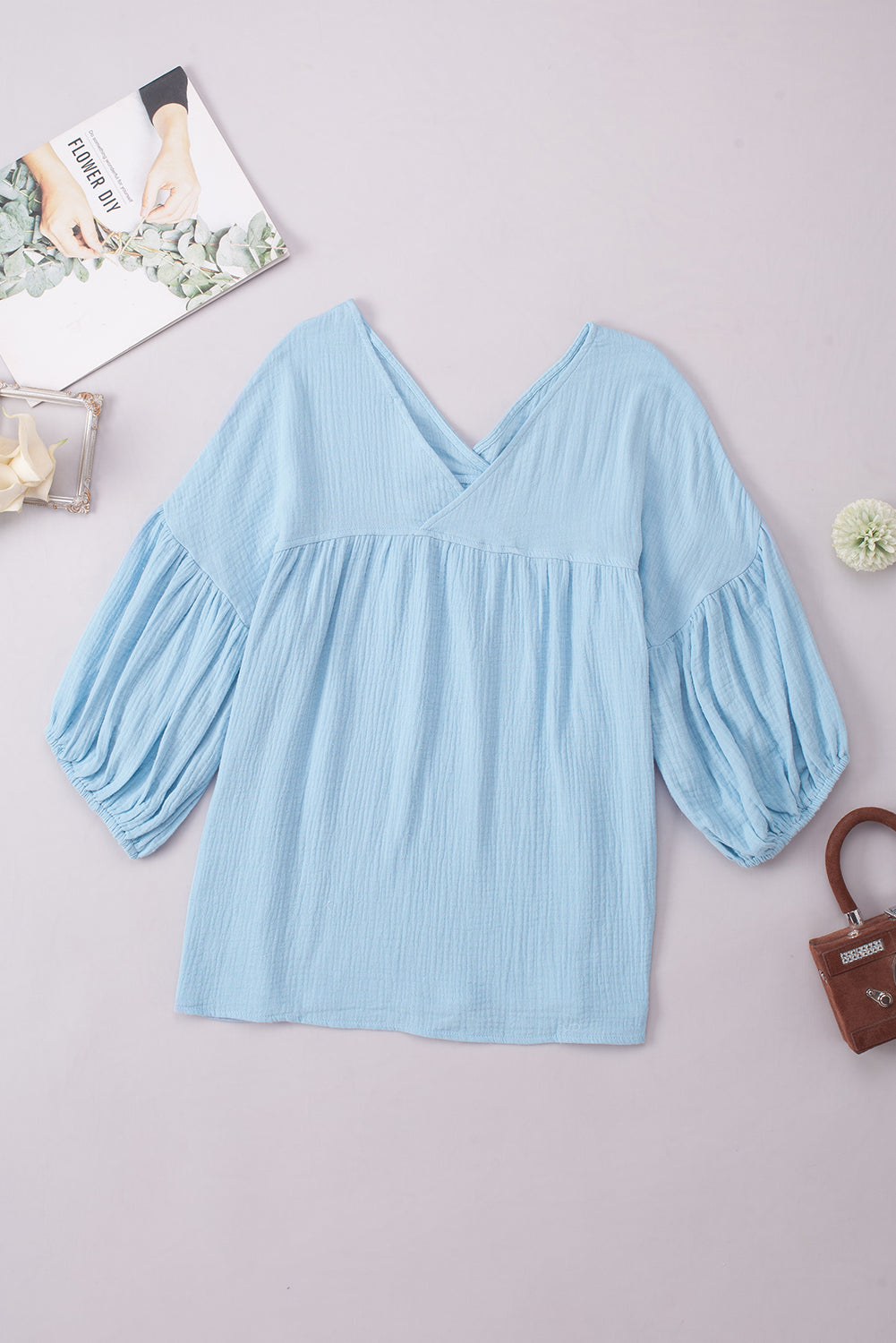 Dropped Shoulder V-Neck Blouse – Trendsi | ClozArt