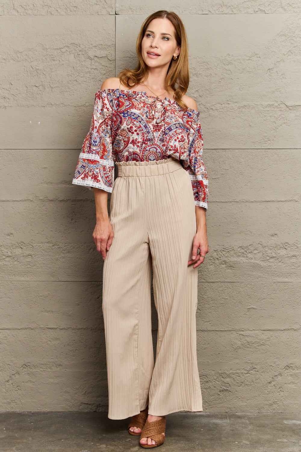 Perfee Off Shoulder Bohemian Style Blouse – Trendsi | ClozArt