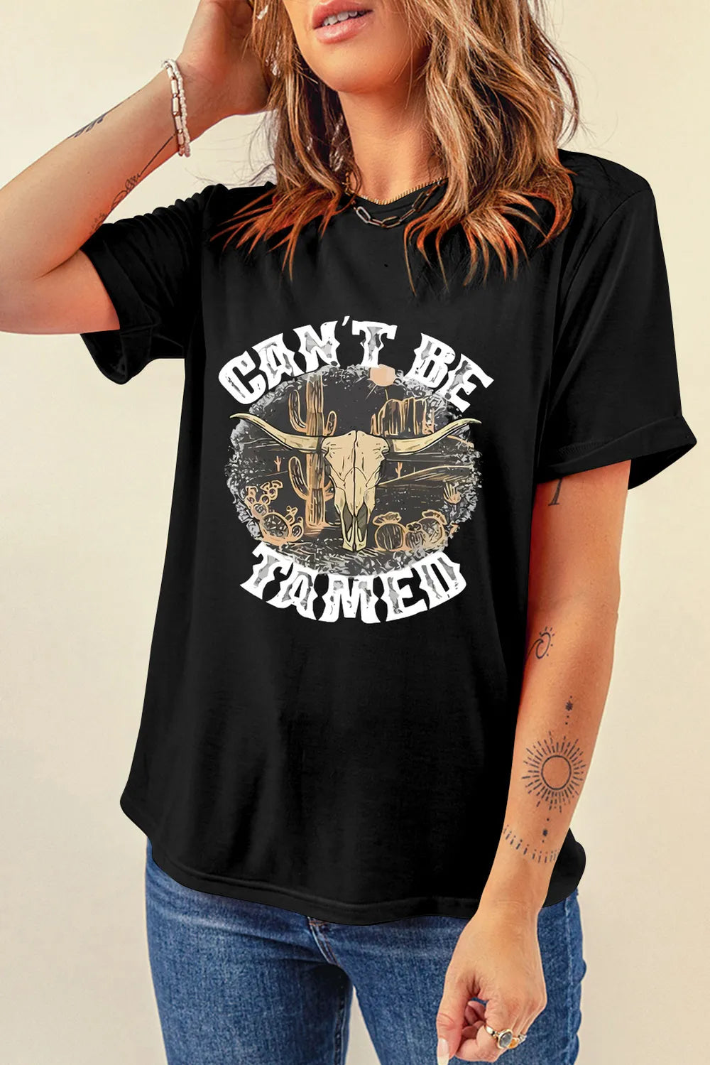 Graphic Round Neck Short Sleeve T-Shirt – Trendsi | ClozArt