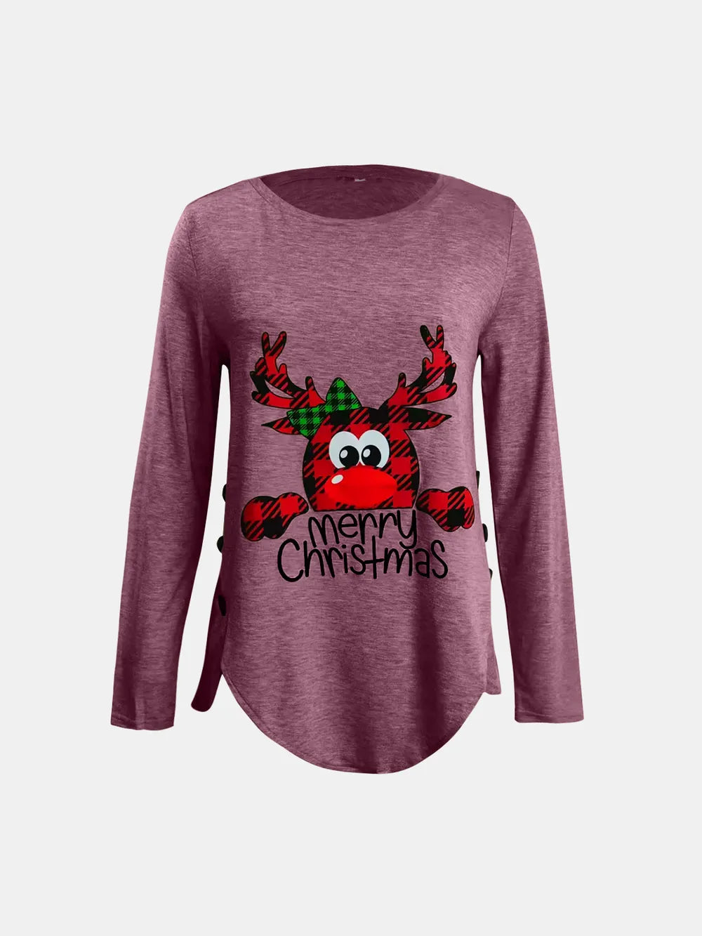 Full Size Reindeer Round Neck Long Sleeve T-Shirt – Trendsi | ClozArt