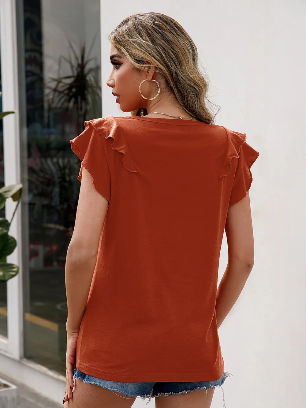 Ivy Lane Ruffled Round Neck Cap Sleeve T-Shirt – Trendsi | ClozArt