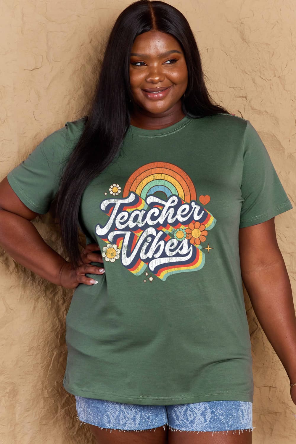 Simply Love Full Size TEACHER VIBES Graphic Cotton T-Shirt – Trendsi | ClozArt