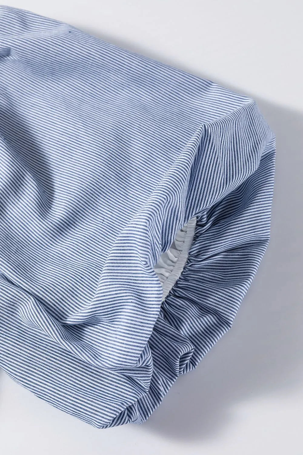 Striped Bubble Sleeve Ruched Babydoll Dress – Trendsi | ClozArt