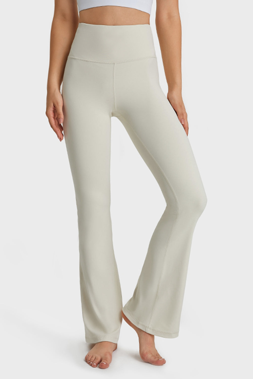 Millennia Elastic Waist Flare Yoga Pants – Trendsi | ClozArt