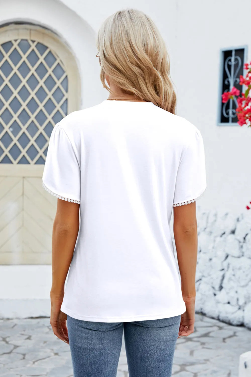 Round Neck Petal Sleeve T-Shirt – Trendsi | ClozArt