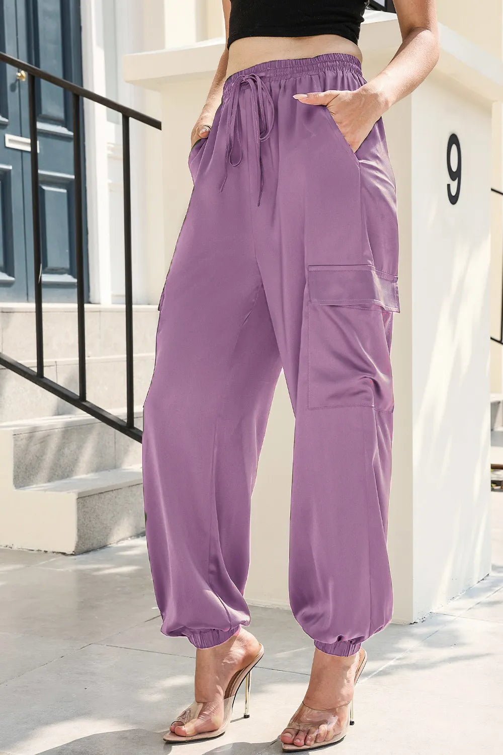 Long Tie Waist Pocketed Pants – Trendsi | ClozArt