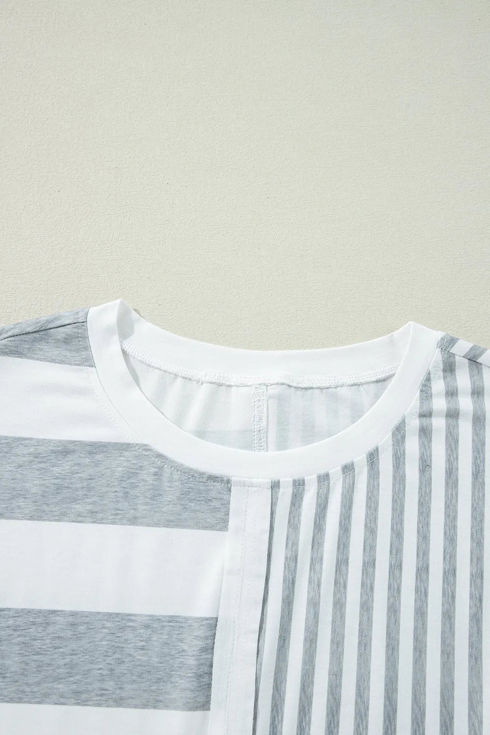 Stripe Mixed Short Sleeve Shift Mini Tee Dress – Trendsi | ClozArt