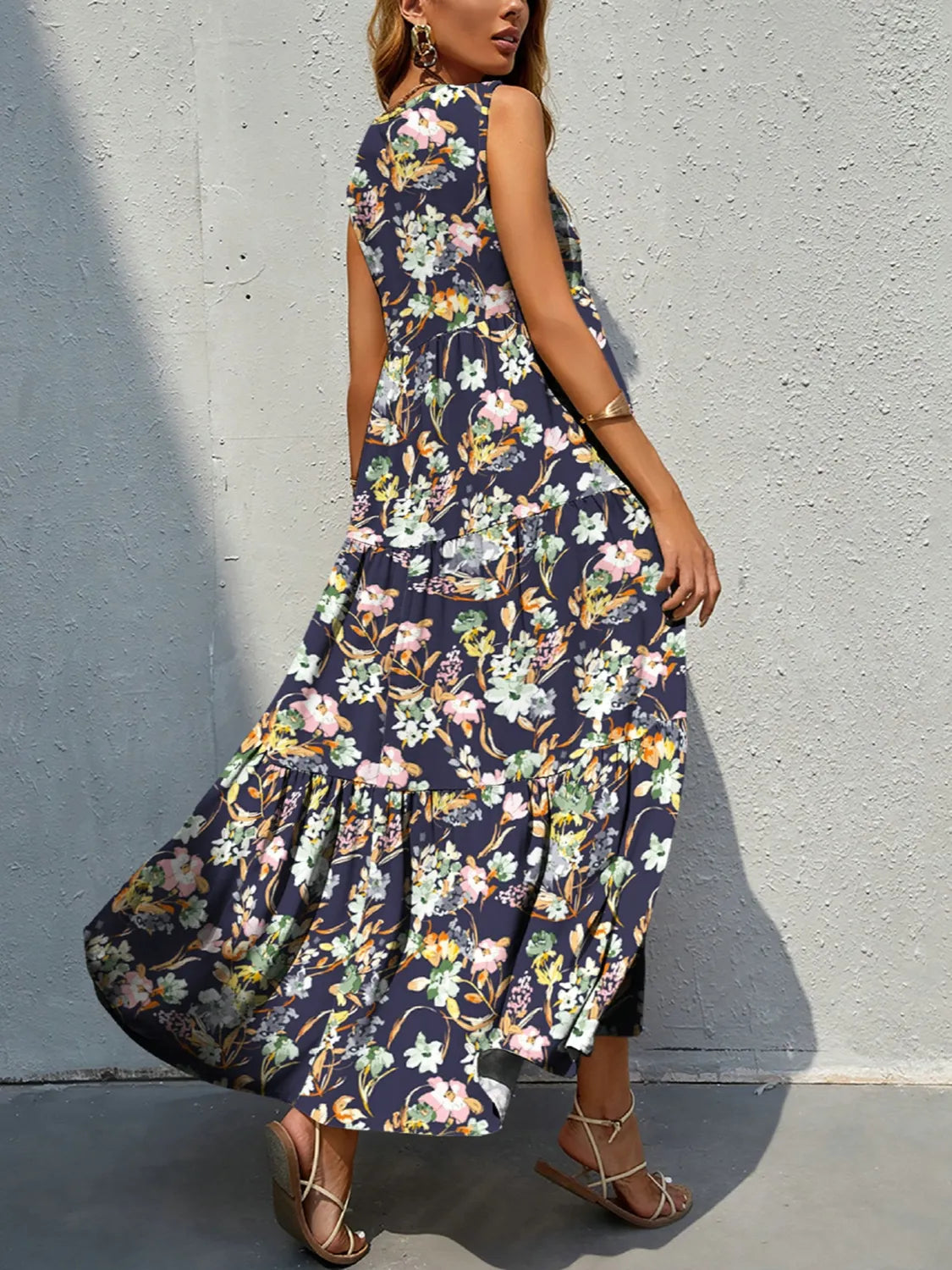 Floral Tiered Maxi Tank Dress – Trendsi | ClozArt