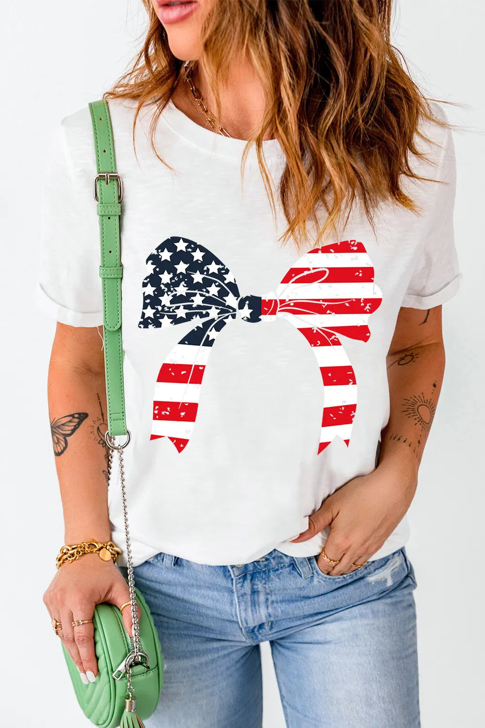 Bow Round Neck Short Sleeve T-Shirt – Trendsi | ClozArt