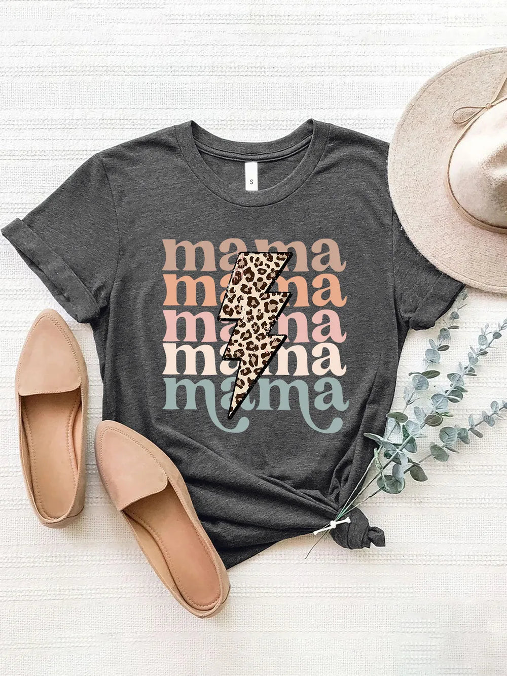 MAMA Round Neck Short Sleeve T-Shirt – Trendsi | ClozArt